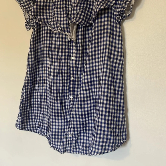 Umgee Blue and White Checkered Picnic Button Down Dress - Picture 2 of 7